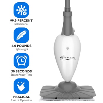 Light and Easy Super Small Steam Cleaner White